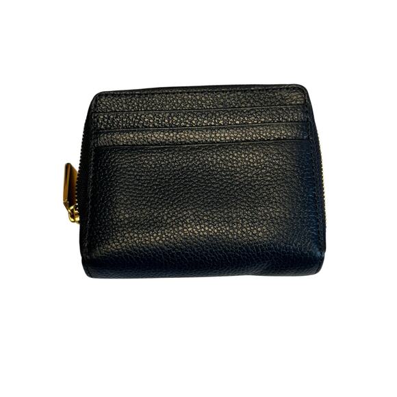 Michael Kors NWOT Portafoglio Jet Set Bifold Wallet Leather Blue Zip Around - Picture 2 of 7